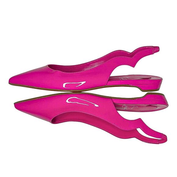 Christian Louboutin Hot Chickita Slingback Flats Fuchsia Pink Leather 36.5 - Picture 6 of 10